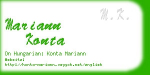 mariann konta business card